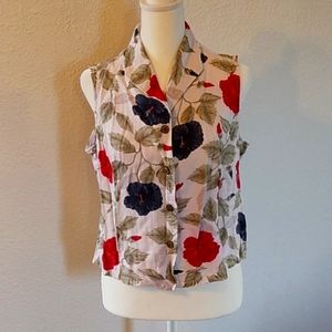 Vintage La cabana all night long floral vest size large
